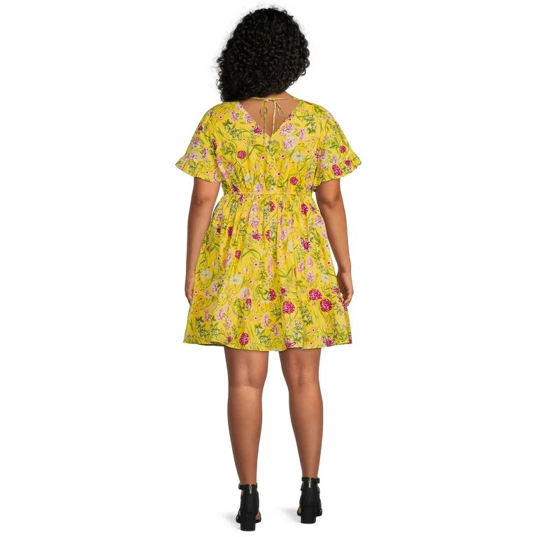 Terra & Sky Women's Ruffled Print Dress | Walmart (US)