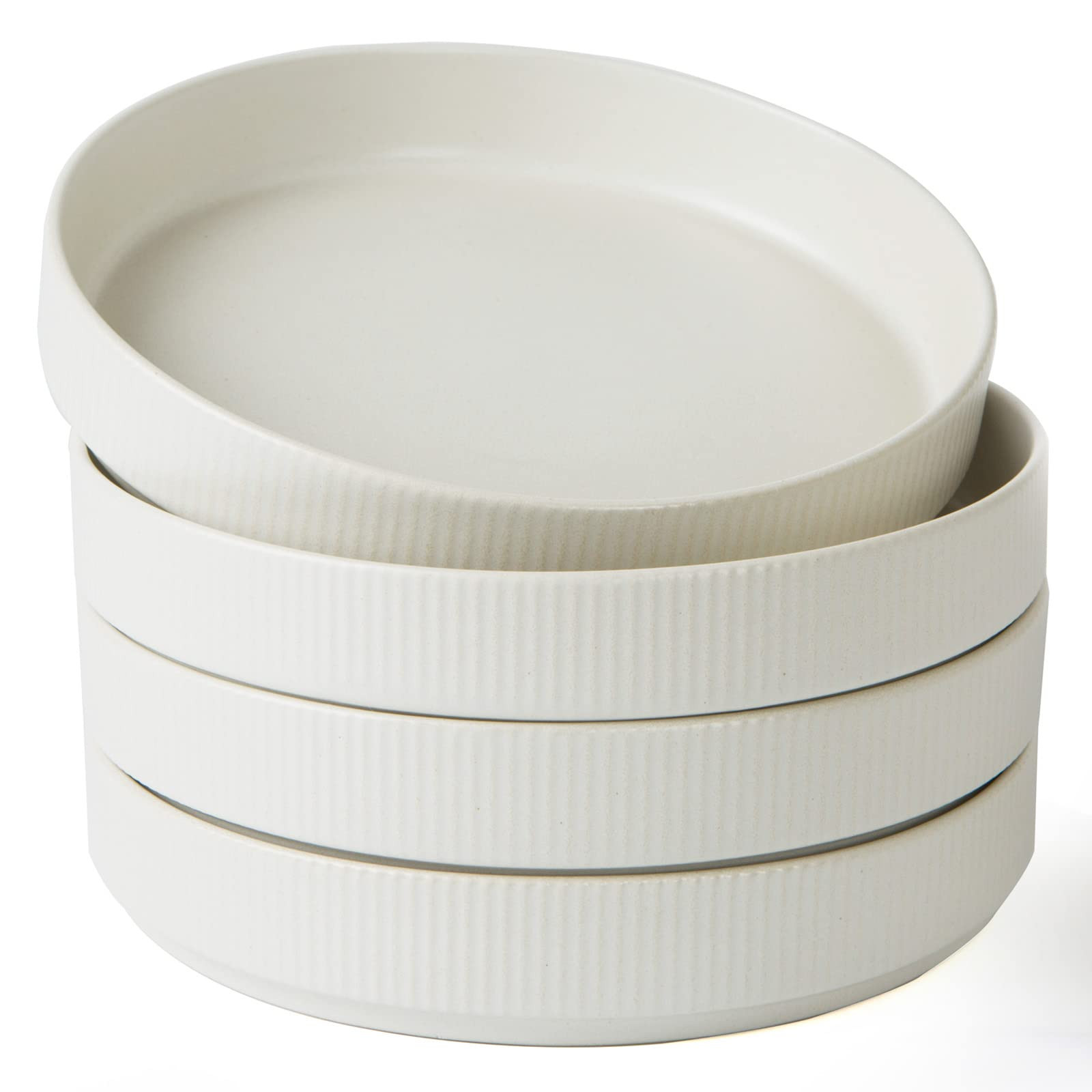 famiware Star 8.25" Pasta Bowls, Large Dinner Bowls Set of 4, Salad Bowl Plates, Shallow Bowls fo... | Amazon (US)