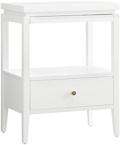 Opava White Wood 1-Drawer Nightstand with Floating Style Top | Amazon (US)