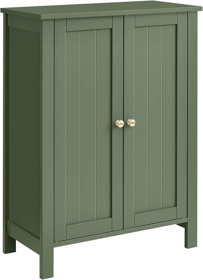 VASAGLE Bathroom Floor Storage Cabinet, Bathroom Storage Unit with 2 Adjustable Shelves, Bathroom... | Amazon (US)