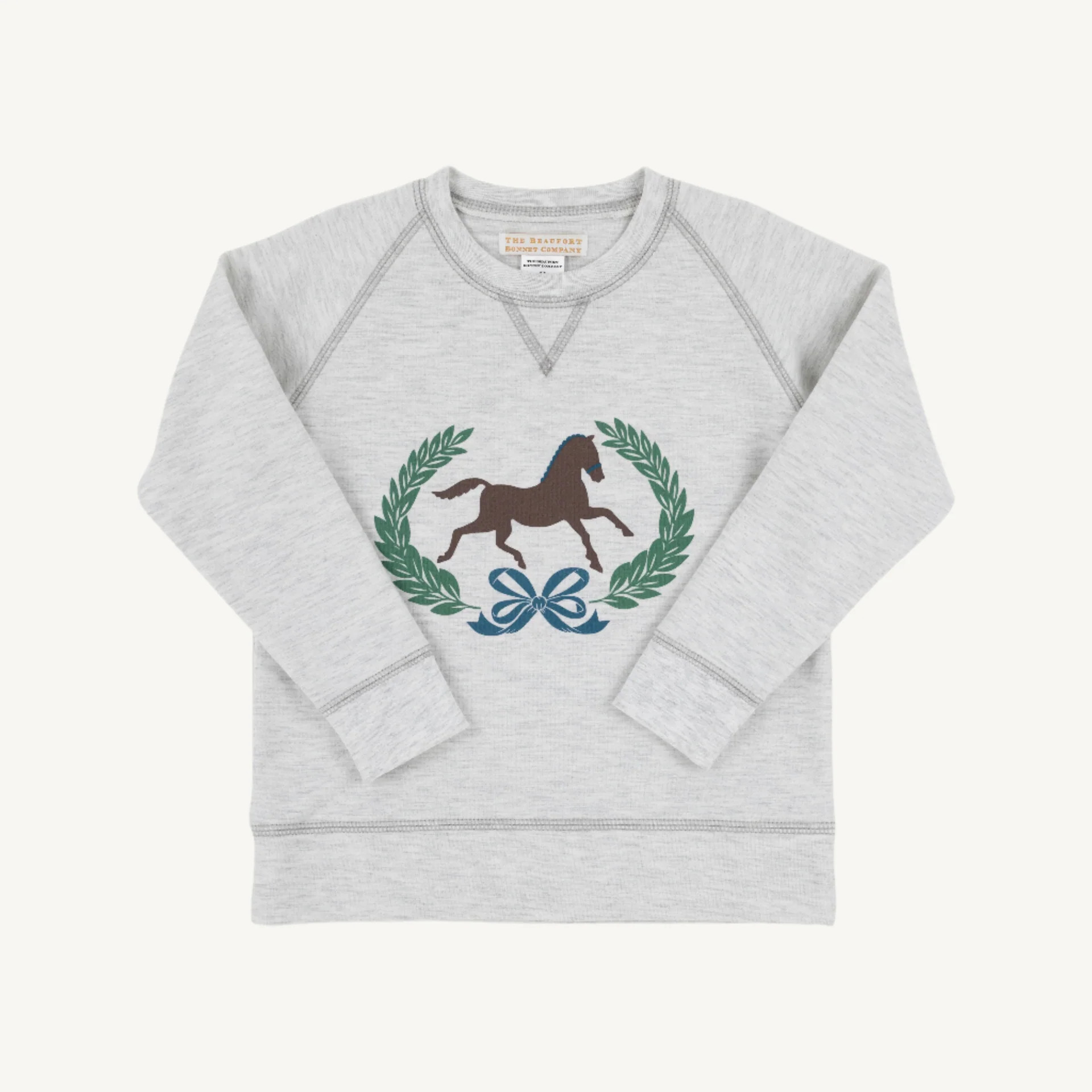 Cassidy Comfy Crewneck - Beale Street Blue with Palm Beach Pink and Pa | The Beaufort Bonnet Company