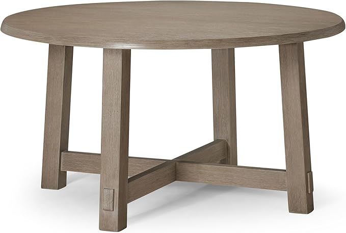 Maven Lane Sasha Round Wooden Dining Table in Weathered Grey Finish | Amazon (US)