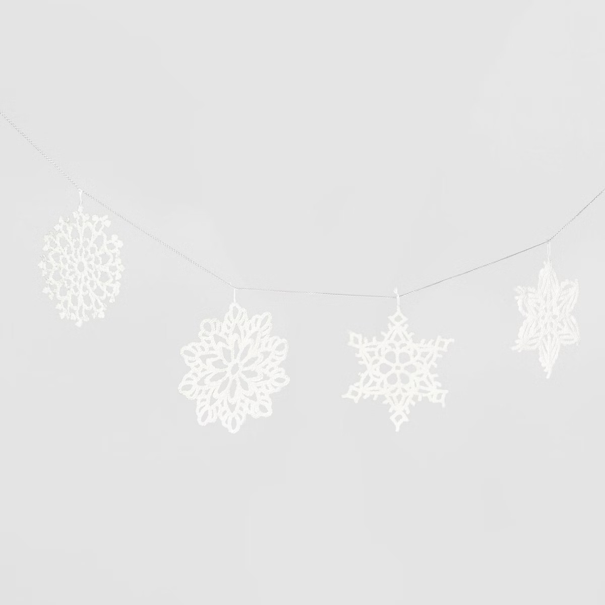72" Fabric Snowflake Christmas Garland White - Wondershop™ | Target