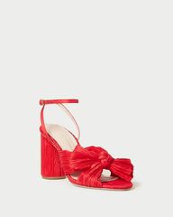 Camellia Red Pleated Bow Heel | Loeffler Randall