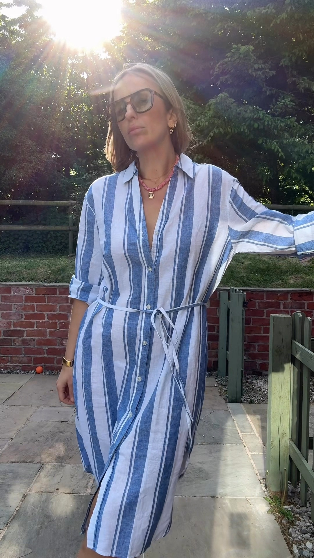 
This was hands down my clients and your favourite dress last year - such an easy style that can be worn loose or belted . It also works open as a long layer or swim wear cover. 

This year it’s back in this lovely stripe as well as a sky blue shade. Linen cotton blend £32.99 

I’m wearing the medium and it’s an easy fit. Personally I like it to sit slightly longer and if needed I’d loose the belt loops so you can reposition the waistline to suit or just wear loose. I’m 5ft 7.5 but this is great on petites too! 

Linen dress
Shirt dress
Holiday outfit 
Summer dress 
Stripe dress 

#LTKtravel #LTKspring #LTKdresses