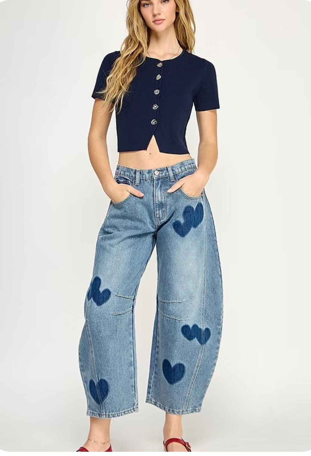 Embrace the Y2K revival with LifeShe’s Heart Barrel Jeans. Featuring a low-rise waist, wide-leg silhouette, and charming heart prints, these jeans blend nostalgic style with modern comfort. Crafted from durable, non-stretch denim, they offer a relaxed fit perfect for everyday wear. Whether paired with crop tops, oversized sweaters, or sneakers, these jeans are a versatile addition to any fashion-forward wardrobe. Available in multiple colors and sizes, they’re a must-have for those looking to make a bold statement

#LTKStyleTip #LTKFindsUnder50 #LTKOver40