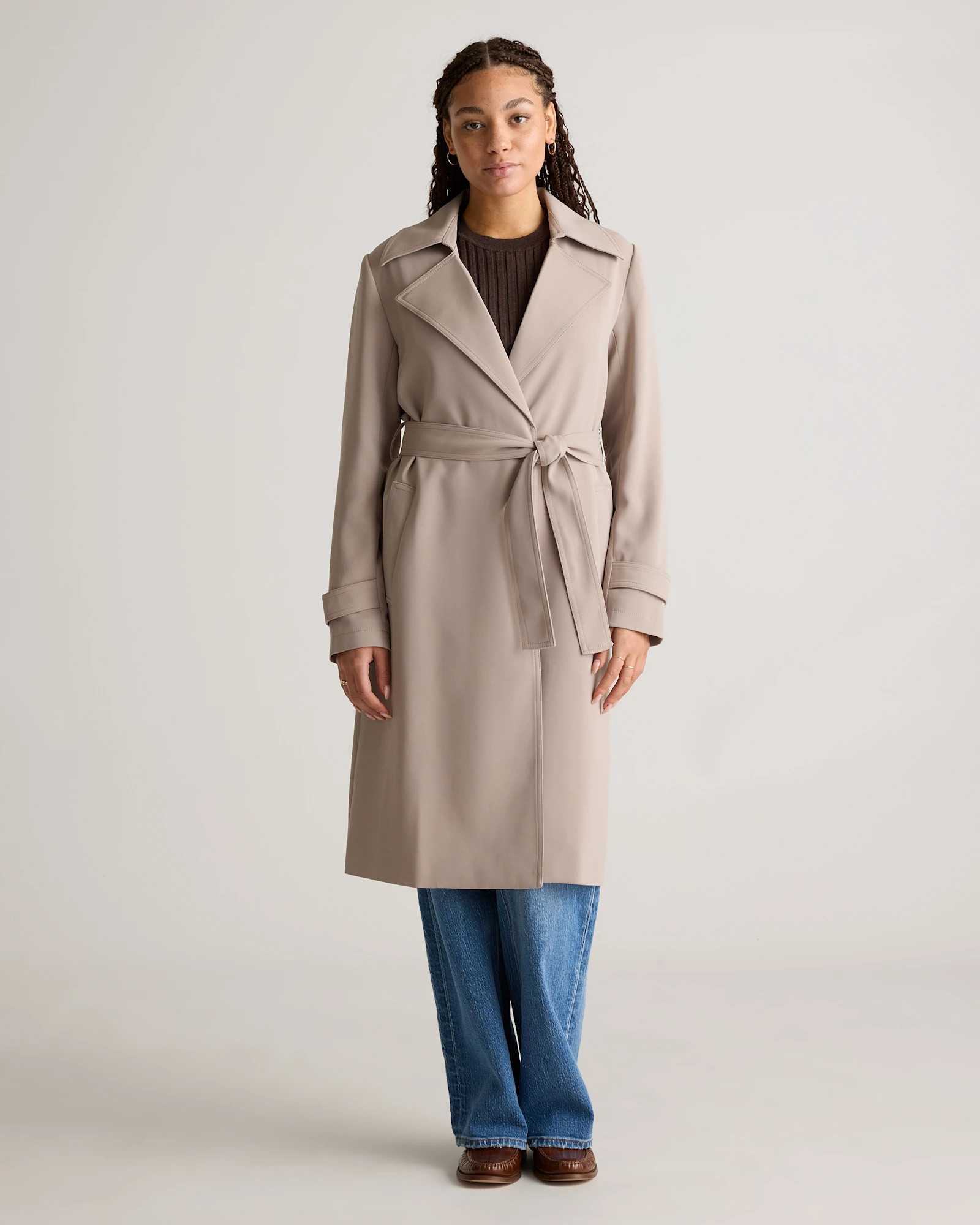 Stretch Crepe Trench Coat | Quince