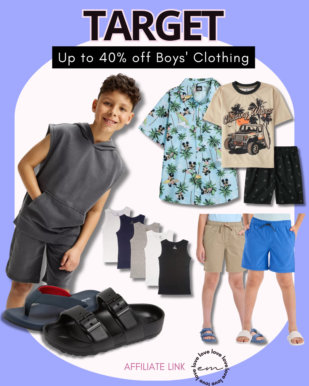 Shop boys' clothing on sale for up to 40% off. Save on shirts, shorts, sandals, slippers, and other everyday essentials perfect for summer, vacations, back-to-school, and daily wear. Refresh your child's wardrobe while these limited-time deals last. 

 #LTKootd #LTKSaleAlert #LTKKids