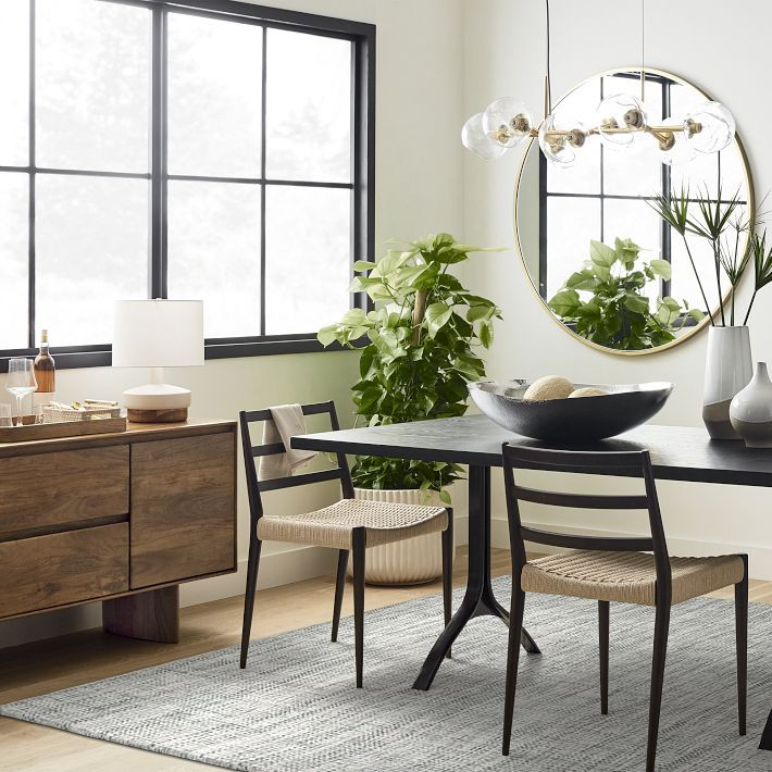 Mid-Century Heathered Basketweave Wool Rug | West Elm (US)