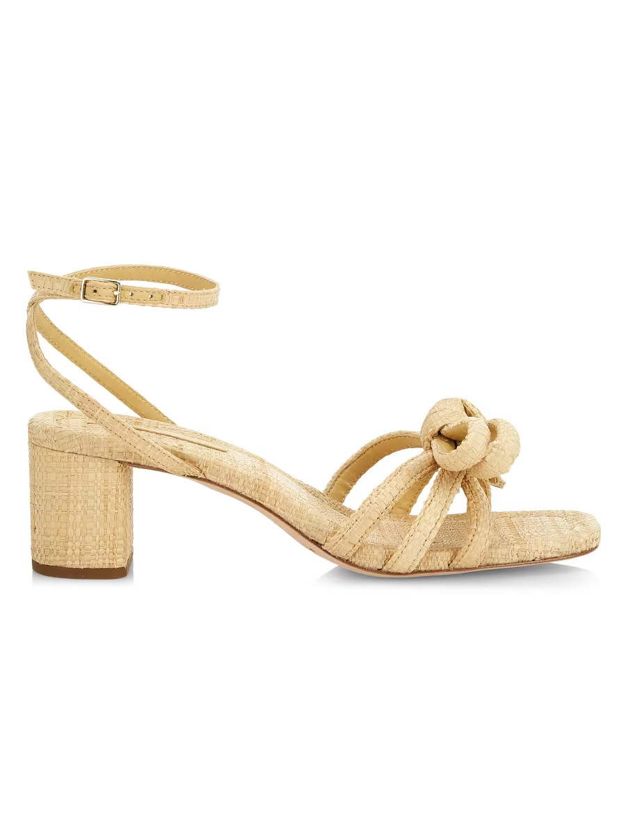 Mikel 55MM Raffia Bow Sandals | Saks Fifth Avenue