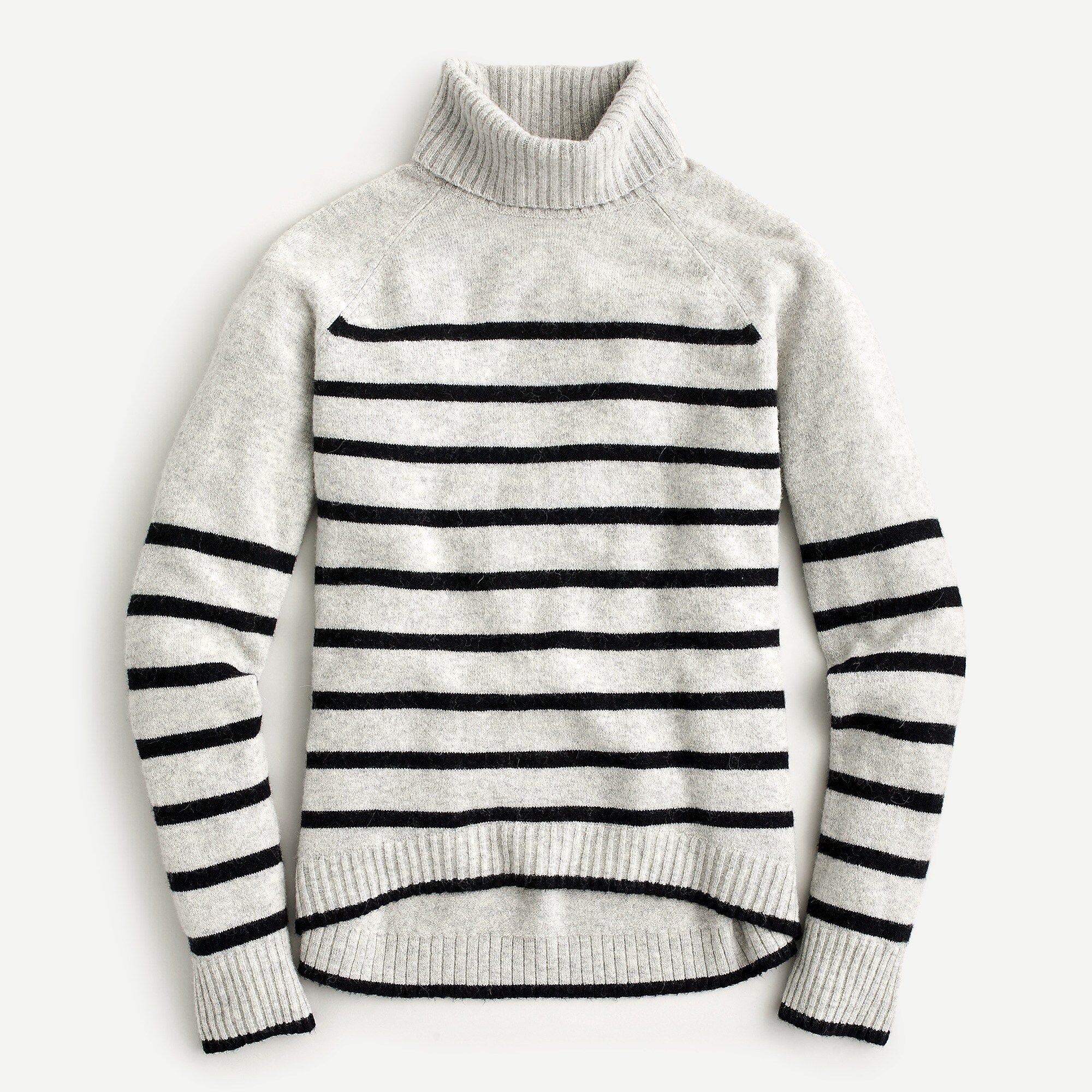 Tipped turtleneck sweater in striped supersoft yarn | J.Crew US