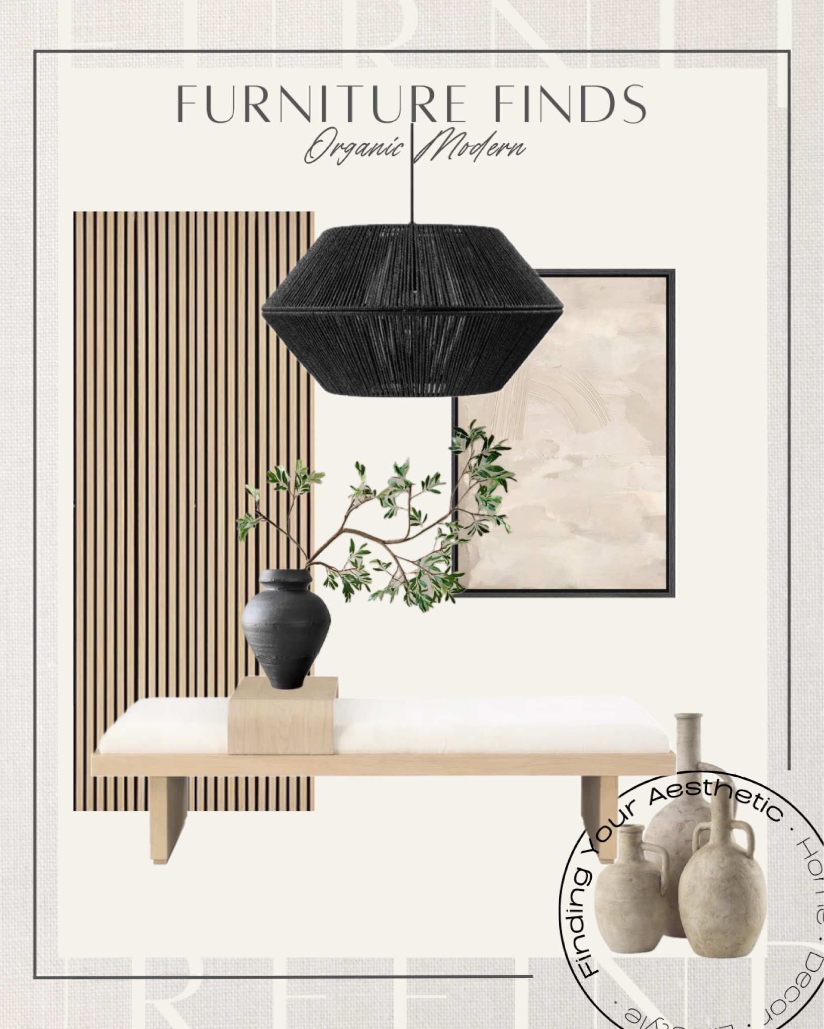 Organic modern furniture and home decor finds 🤎

Modern entryway bench // organic modern home // organic modern vase // rustic vase // black olive branch // slated wall panels // abstract wall art neutral // organic modern chandelier // woven chandelier // Amazon home finds 

#LTKsalealert #LTKhome