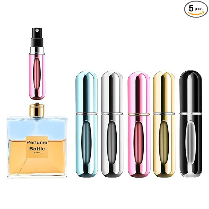 Portable Mini Perfume Atomizer Bottle, Refillable Spray, Scent Pump Case, Travel Atomizer (5ml, 5... | Amazon (US)