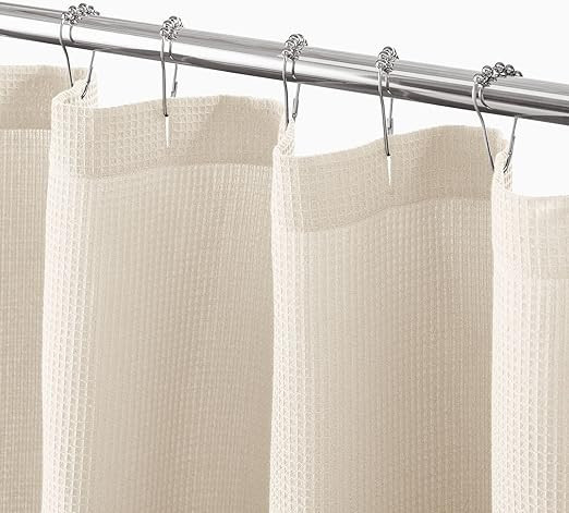 mDesign Cotton Waffle Knit Shower Curtain - Hotel Style Shower Curtain - Luxury Spa Quality Waffl... | Amazon (US)