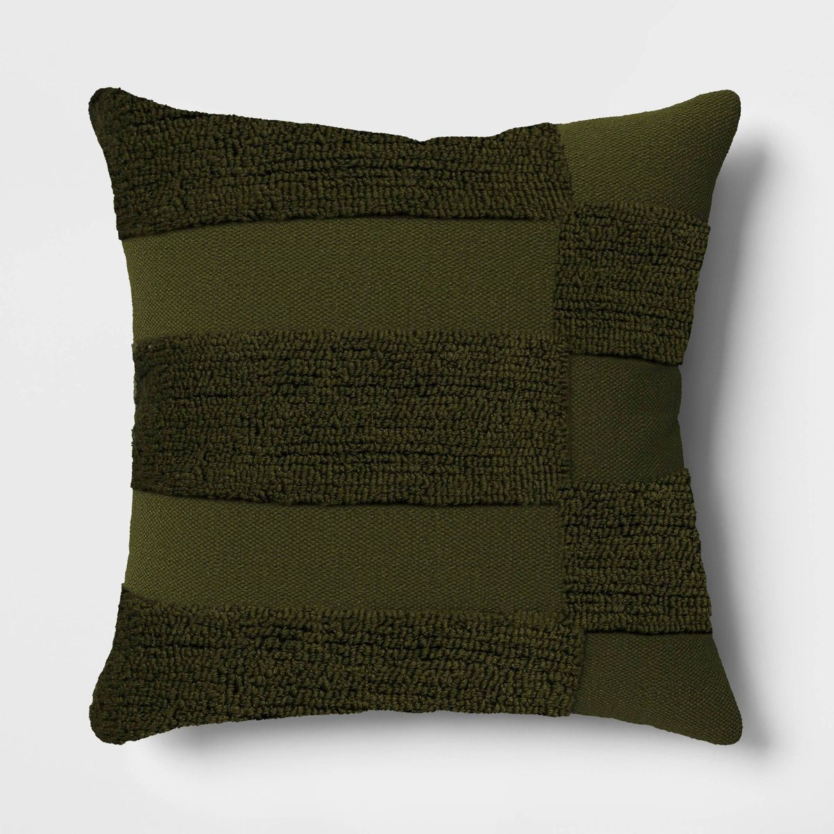 20"x20" Hook Tufted Square Outdoor Throw Pillow Dark Green - Threshold™ | Target
