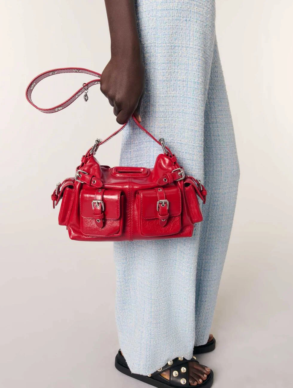 Miss M Mini cargo leather bag | Maje US | Maje US