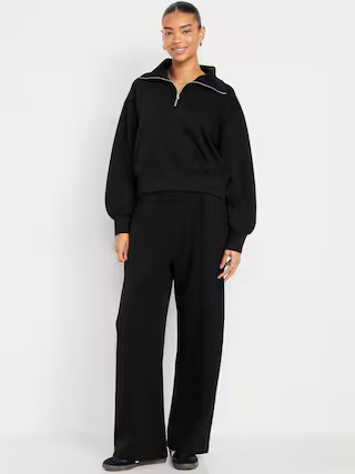 High-Waisted Bounce Fleece Wide-Leg Sweatpants | Old Navy (US)