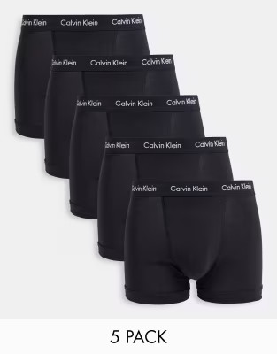 Calvin Klein Cotton Stretch 5-pack trunks in black | ASOS (Global)