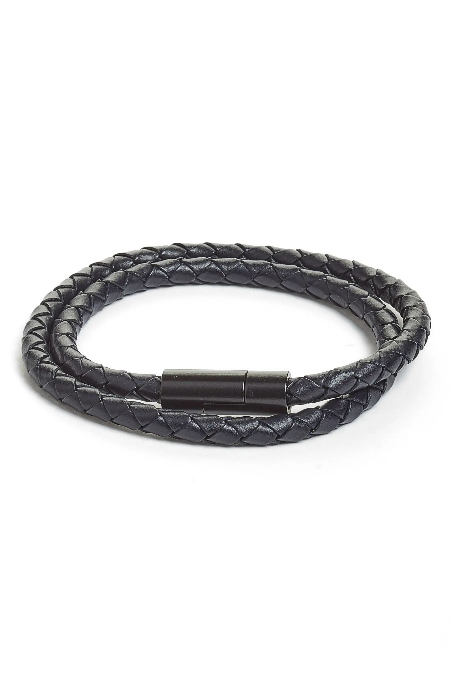 Men's Braided Leather Wrap Bracelet | Nordstrom