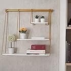 RoomA Gold floating shelf for wall shelf |Floating shelves white gold farmhouse bedroom decor boo... | Amazon (US)