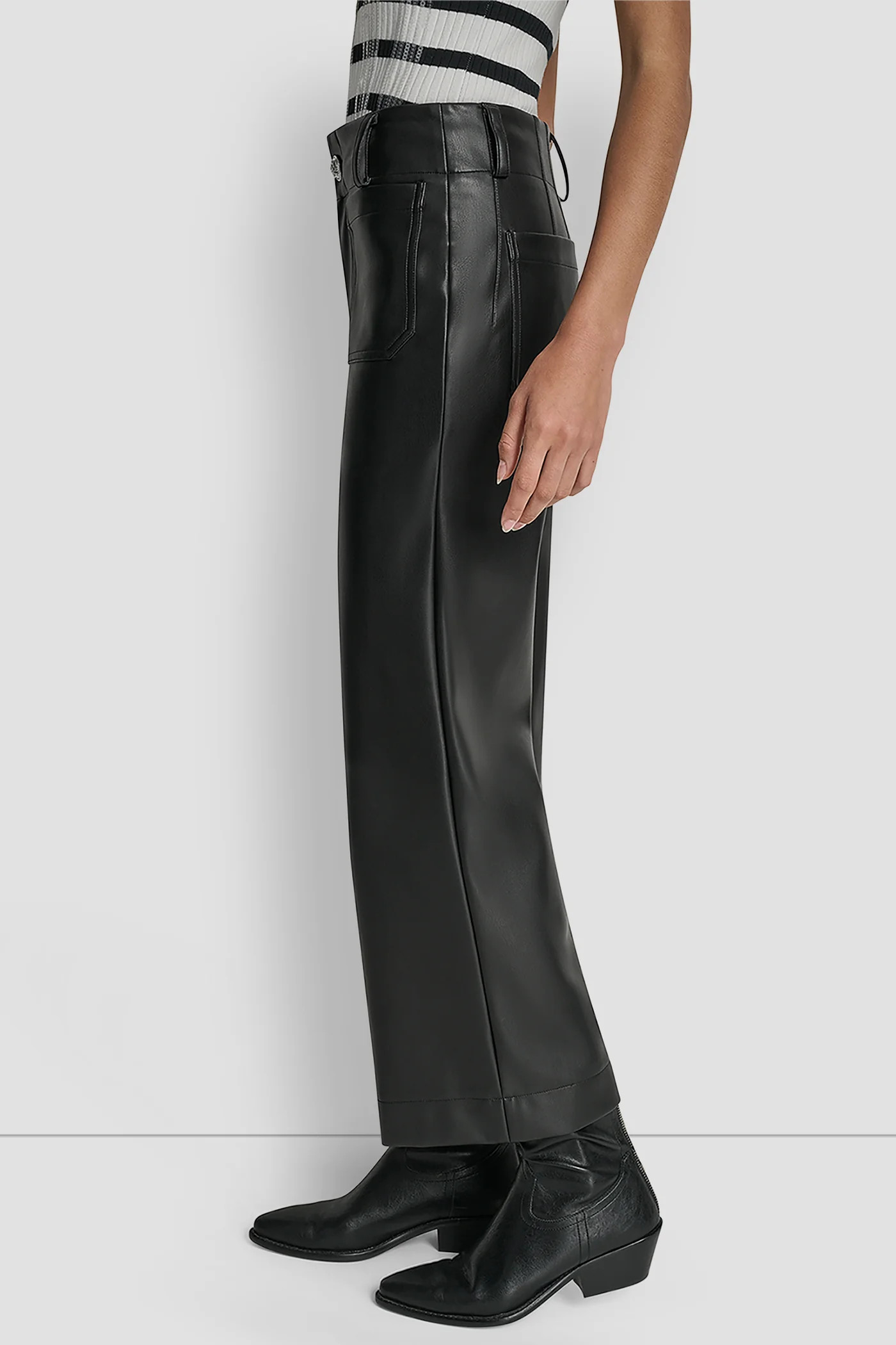 HIGH RISE CROPPED WIDE LEG PANT | DKNY