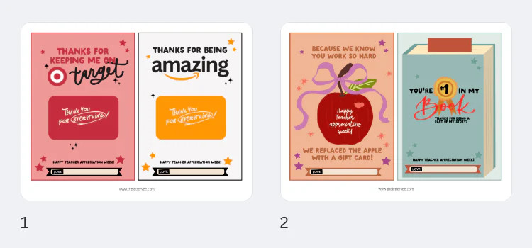 Teacher Appreciation Gift Card Holders | Gift Card Holder | The Letter Vee