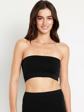 Seamless Ribbed Longline Bandeau Bra | Old Navy (US)