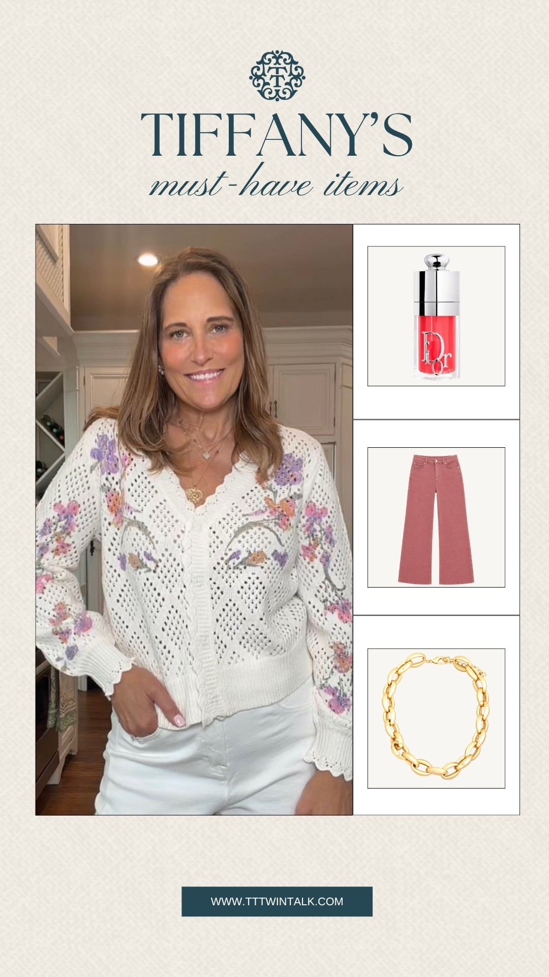 Tiffany’s been reaching for pieces like these when she wants something that feels put together without trying too hard. The floral cardigan, rosy denim, and gold chain bring in just enough detail to keep it interesting. An easy combo that works for daytime plans or a casual dinner out.

#LTKMidsize #LTKOver40 #LTKSeasonal