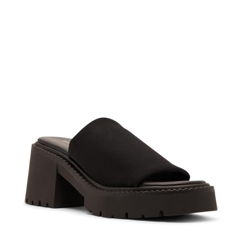 Madden Girl Women's Trick Flat Sandal, Black Fabric, 6.5 | Amazon (US)