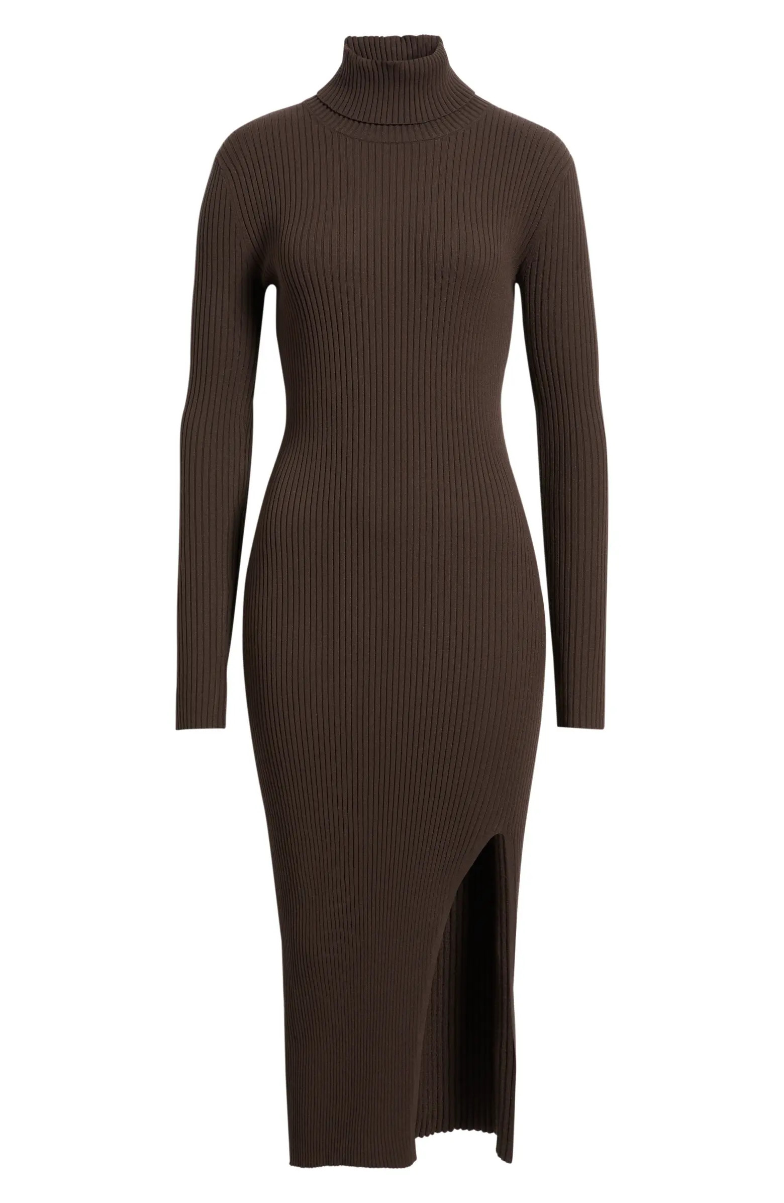 Rib Long Sleeve Turtleneck Sweater Dress | Nordstrom