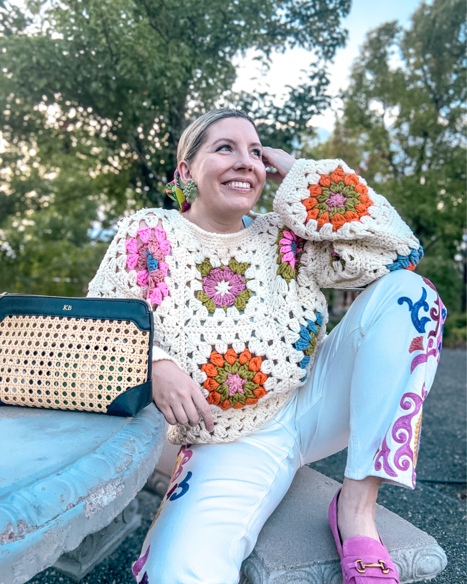 Look 13 - Main Street Muse 🎡 
A curated style series

🍂 Sliding into fall with one of my favorite niche brands 🍂
This sweater is so good  - unique, high-quality, and the kind of piece that makes cooler weather feel exciting. Also - It’s rentable! I’ll leave my link so you can get $30 off your first month if you want to try it too (link in IG bio as well - for Nuuly)✨ While I’m renting this one, I do own other pieces from this brand (so don’t be surprised if you see more popping up later in this capsule 👀).

🌟 About Main Street Muse: Each of my capsules is a curated two-week style story. This one is about holding onto the joy of late summer while welcoming fall  - playful color, vintage-inspired details, and that dreamy, small-town Americana vibe. 

Try Nuuly and get $30 off of your first month! https://share.nuuly.com/kat42828


Sweater - Society Mano
Jeans - Boden (linked)
Bag - Mark & Graham (linked)
Earrings - Dillards x The Nat Note (linked)
Bracelets - Rocksbox
Loafers - Boden (similar linked)
Scrunchie - Boo Pala (comes with linked dress!)

#MainStreetMuse #CapsuleWardrobe #TransitionalStyle #FallStyleInspo #RentTheRunway #RentalFashion #SustainableStyle #CapsuleCloset #WhimsicalWardrobe #ColorfulStyle #OOTDinspo #ElevatedEveryday

#LTKSaleAlert #LTKSeasonal #LTKStyleTip