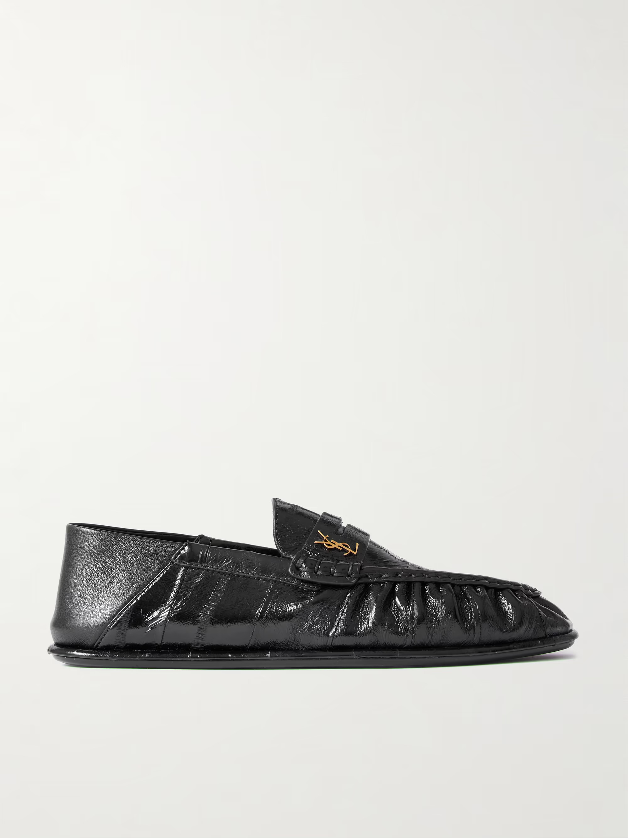 Le Loafer embellished collapsible-heel glossed-eel loafers | NET-A-PORTER (UK & EU)