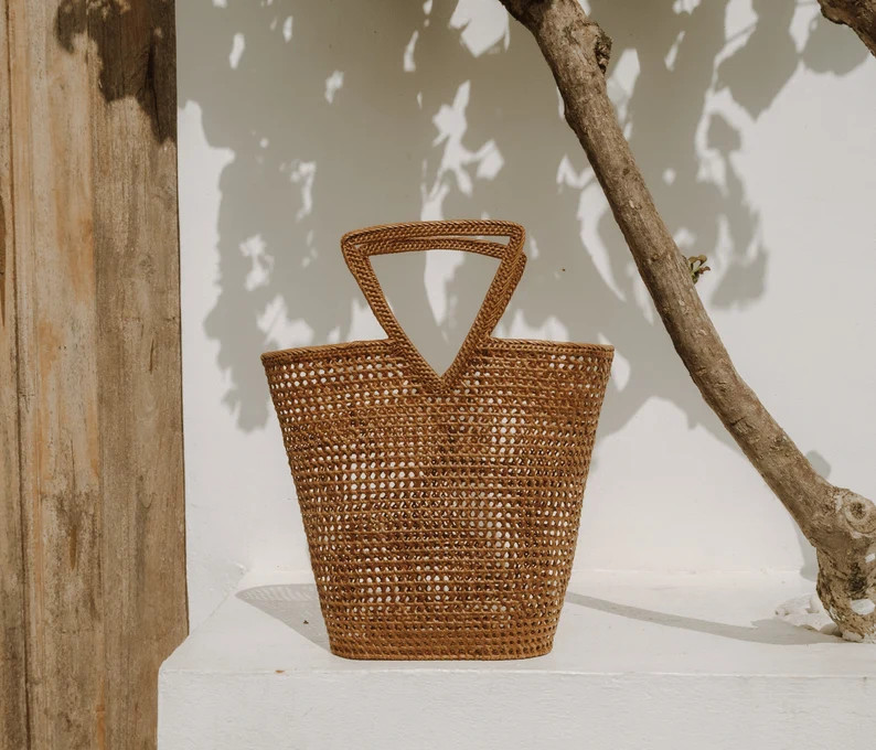 Rattan Basket Bag, Basket Purse, Wicker Purse, Woven Bag, Rattan Tote Bag, Straw Handbag, French ... | Etsy (US)