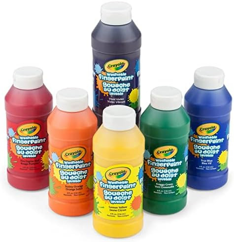 Crayola Washable Finger Paints (6ct), Toddler Paint Set, Nontoxic Finger Paint for Kids, Arts & C... | Amazon (US)