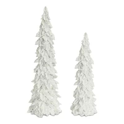 2 Piece Holly and Cone Resin Tree Set | Wayfair North America