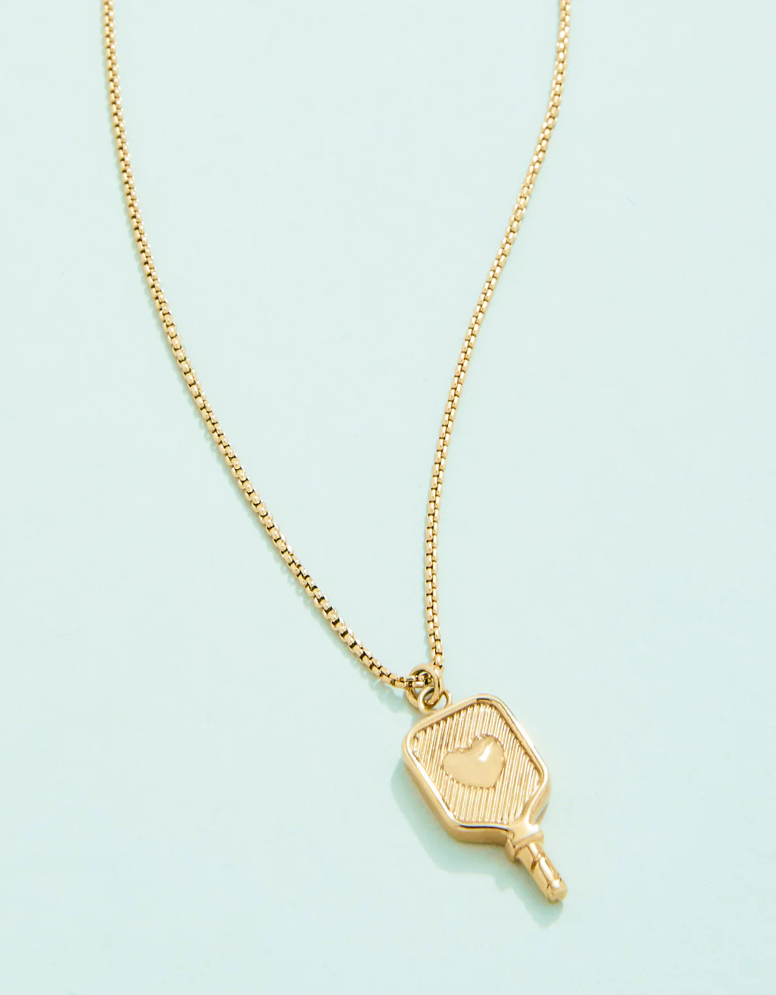 Pickleball Paddle Necklace 17" Gold | Spartina 449