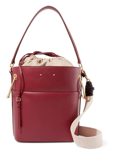 Chloé - Roy Medium Leather Bucket Bag - Burgundy | NET-A-PORTER (UK & EU)