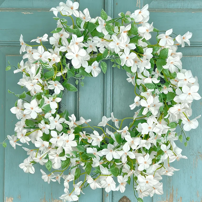 Spring Wreath for Front Door 18" Easter Wreath Easter Decoration for Home Wall Decor Dogwood Wrea... | Walmart (US)