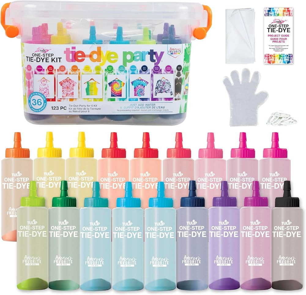 Tulip One-Step Tie-Dye Party, 18 Pre-Filled Bottles, Creative Group Activity, All-in-1 Fashion De... | Amazon (US)