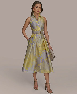 Women's Printed Fit & Flare Shirt Dress | Macy's
