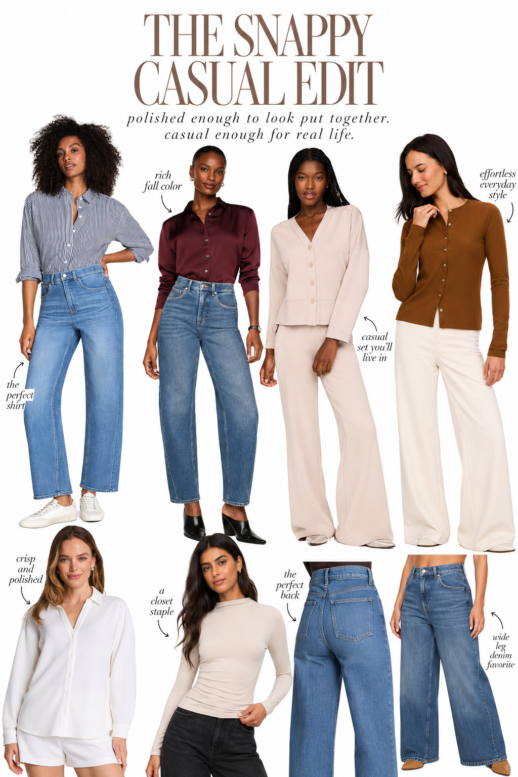Snappy casual: the sweet spot between dressed up and dressed down. Great denim, polished tops and easy layers that make you look put together without looking like you tried too hard. These are the SPANX pieces that understood the assignment. 

 #LTKootd #LTKmomlife #LTKOver40