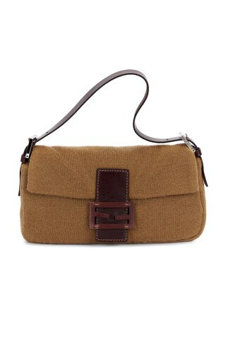 fendi Fendi Knit Baguette Shoulder Bag in Brown - Brown. Size all. | FWRD 