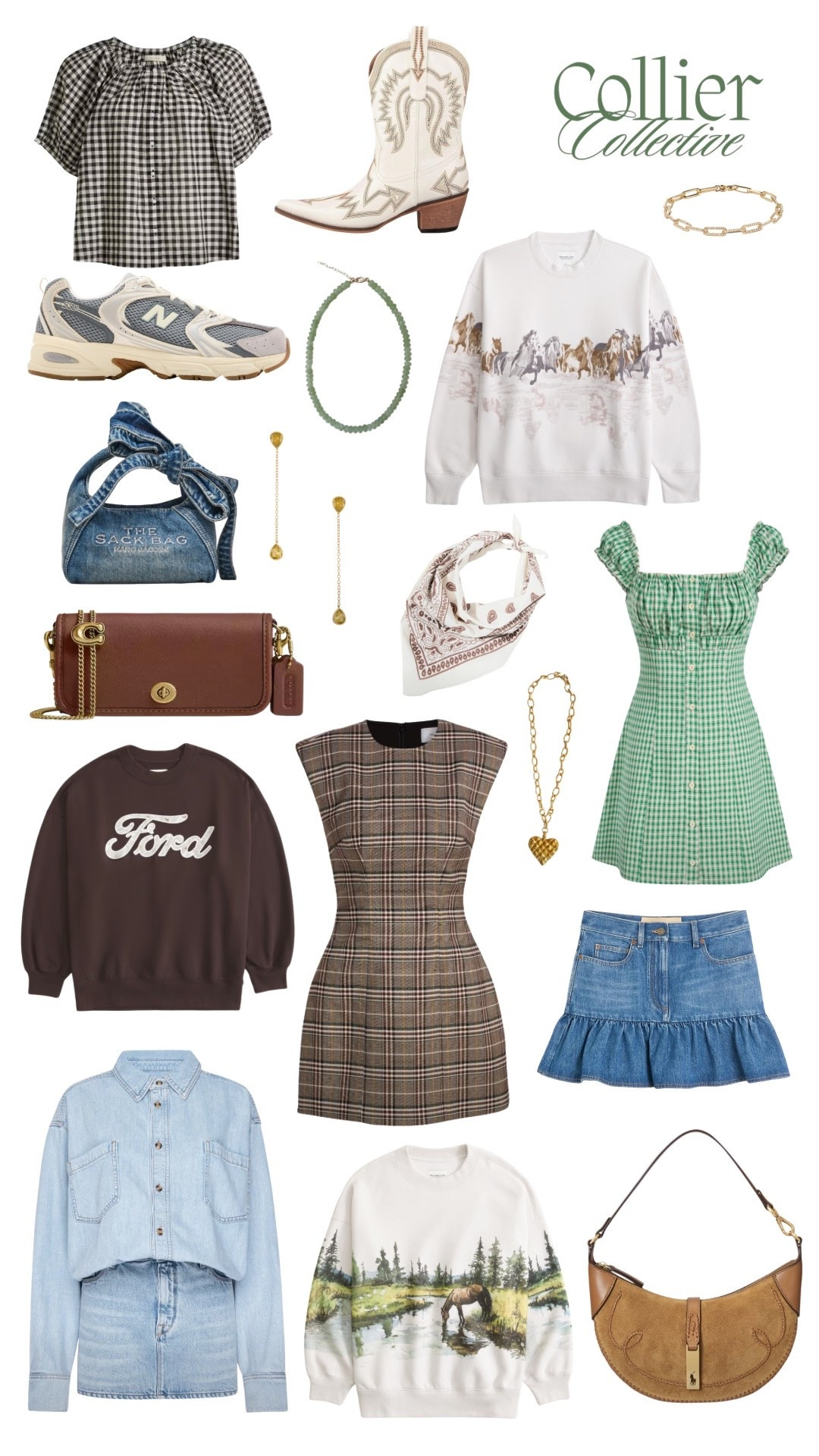 Effortless layers of retro prep + countryside charm 🌿 from gingham and denim to Western boots + horse-print knits, this Collier Collective curation balances polish with ease.

#CollierCollective #CollierCollectiveStyle #CollierCollectiveCurations #OOTDdetails #FallStyleMood #CollierCollectiveCloset #RetroPrep #VintageInspiredStyle #WesternCool #DenimDetails #ChicLayering #StyleCurations #CollierCollectiveLooks #ModernCowgirl #HeritageStyle


#LTKTall #LTKPetite #LTKParties