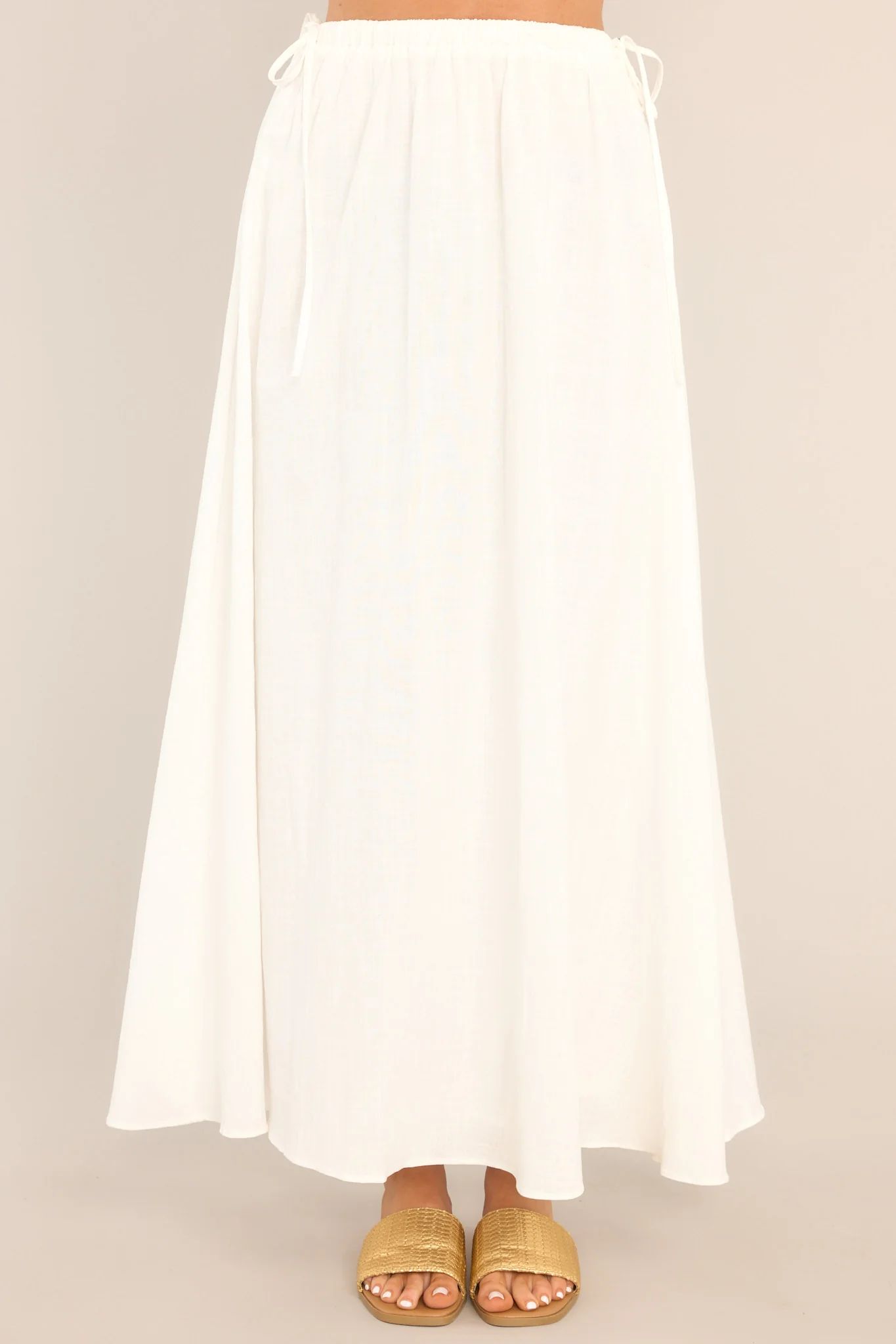 Dreamcatcher White Maxi Cotton Skirt | Red Dress
