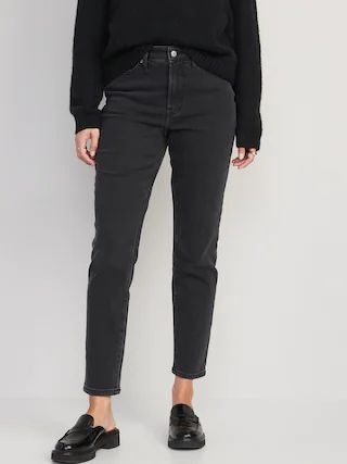 High-Waisted O.G. Straight Built-In Warm Ankle Jeans for Women | Old Navy (US)