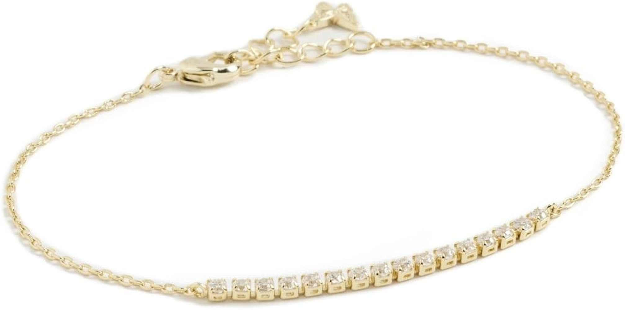 ADINA EDEN Women's Colored Four Prong Half Tennis Bracelet, Gold, One Size | Amazon (US)