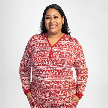 Reindeer Cheer Women's Bamboo Viscose Pajama Top | Little Sleepies