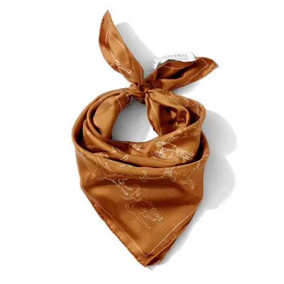 Eighteen Forty Two Longhorn Outline Silk Twill Bandana in Burnt Orange at Nordstrom | Nordstrom