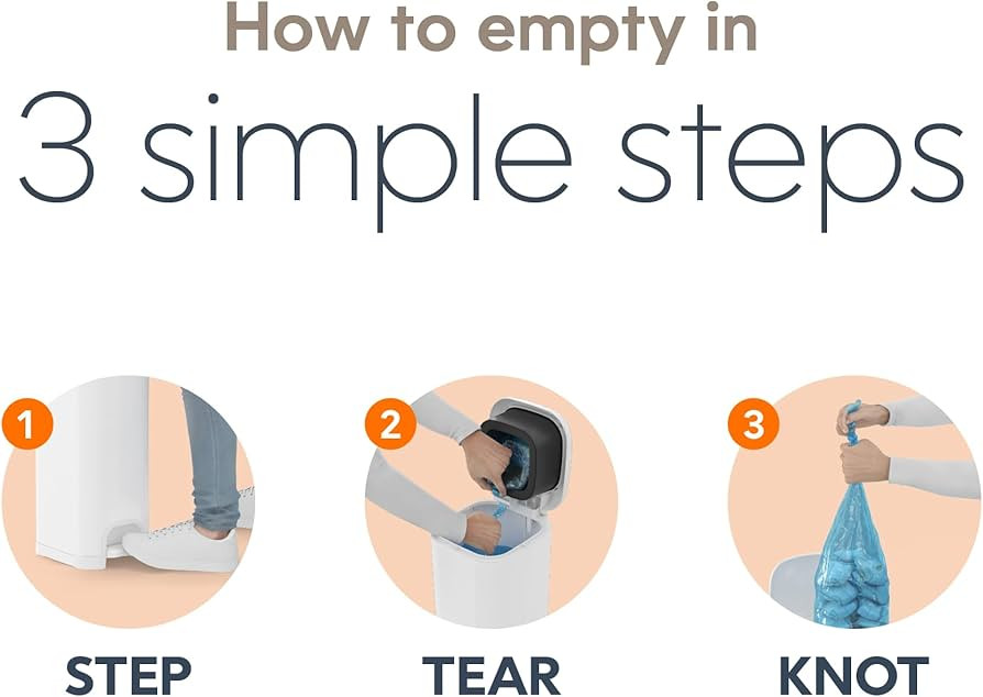 Diaper Genie Select Pail Registry Gift Set (White) | Made of Durable Stainless Steel Metal | Incl... | Amazon (US)