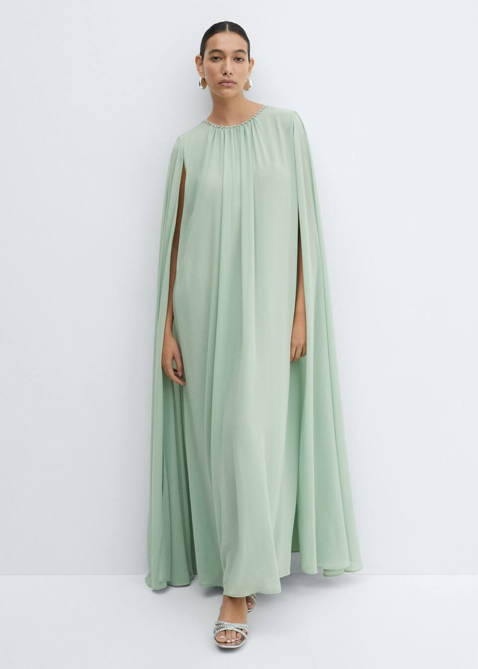 Sleeve slit dress -  Women | Mango USA | MANGO (US)